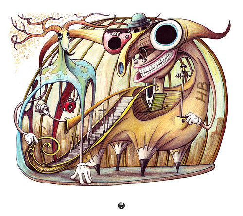 Illustration of abstract interior