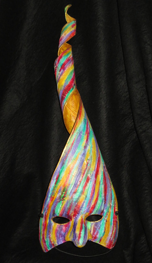 A photo of a handmade theatrical mask