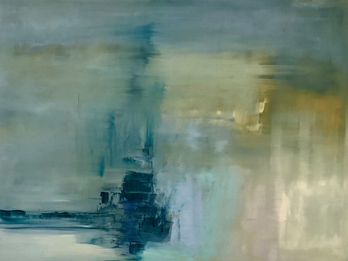 An abstract image suggesting a dock floating on still water