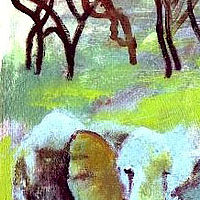 Oil painting Elephants by Tracy  Dunbar