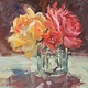 Oil painting Yellow &amp;amp; Red Roses  by Susette Gertsch