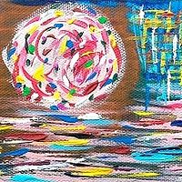 Acrylic painting explodingsun by Jeffrey Newman