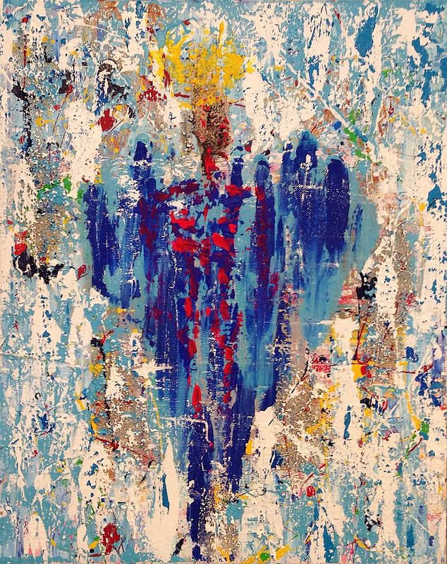 Acrylic painting Angel Within Us by Jeffrey Newman