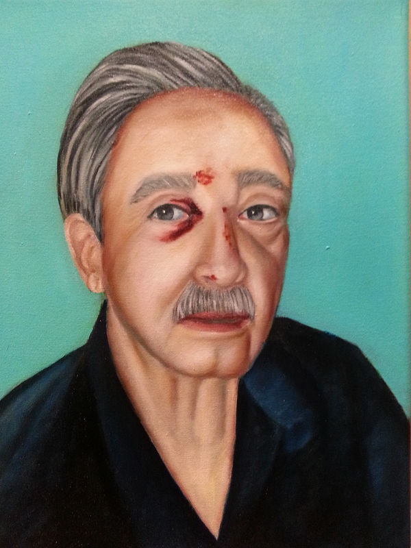 Oil painting Giving off Sparks by Beatriz Gomez