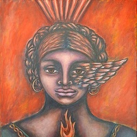 Acrylic painting Creative Soul on Fire by Emily K. Grieves