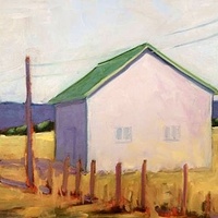 Oil painting Highland Barn-SOLD by Sarah Trundle