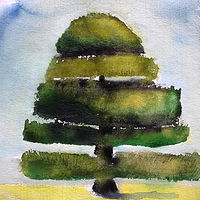 Watercolor A Tree Grows in Vancouver by Edith Dora Rey