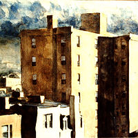Watercolor monolith by W Scott Ivey