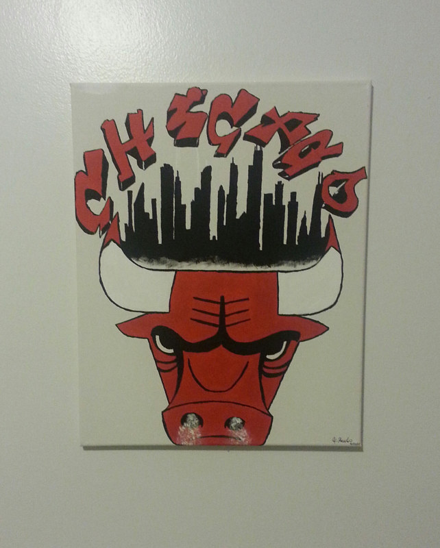 Acrylic painting Chicago by Matt Kantor