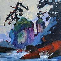 Bradey Beach Angles   12x12 2015 by Brian Buckrell