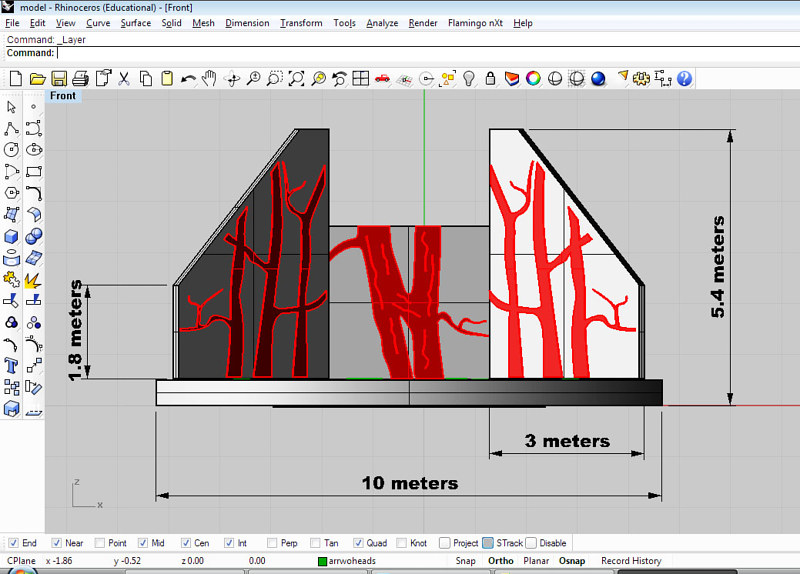 George Lane Park stage redesign- digital concept model by J. Ball