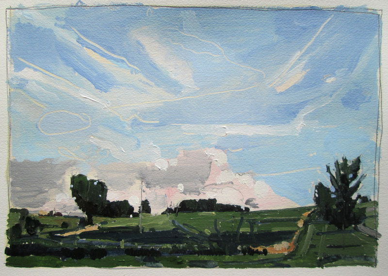 Acrylic painting Bank Over Chickabiddy Place by Harry Stooshinoff