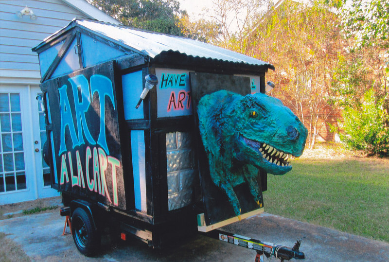 Drawing Art Cart with T-Rex by Valerie Buttler