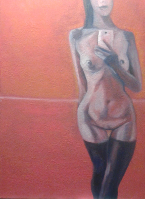 Oil painting Selfeeee by Timothy Innamorato
