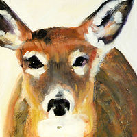 Oh, Deer! 2015, 10x10&quot;, oil on wood panel by Edith Dora Rey