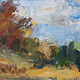 Painting Oak Tree, Late Fall, Oil on Board, 11&quot; x 14&quot; by Susan Horn