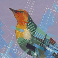 Acrylic painting Automaton #14 by Robert Porazinski
