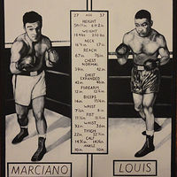 Acrylic painting Marciano Vs Louis by Elizabeth Mercer