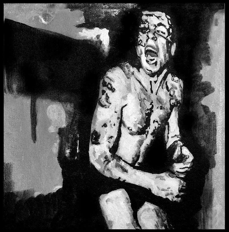 Oil painting Autoportrait en cri by Chloé Surprenant