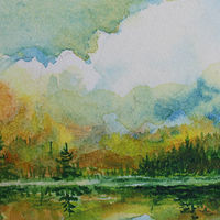 Watercolor Paradise Lake,BC  by Wanda Hawse