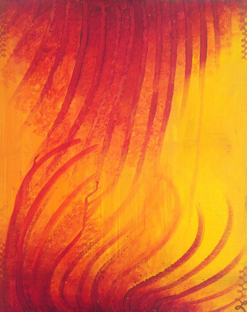 Acrylic painting Campfire by Erik Thorkildson