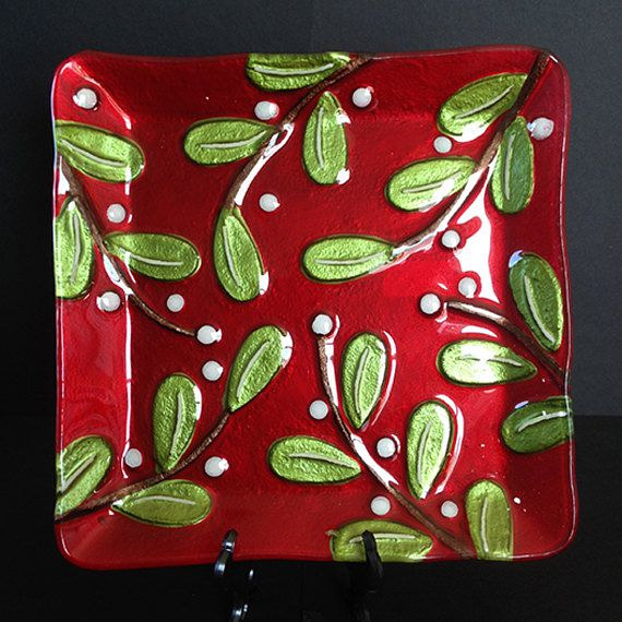 Holly Branches Plate by Renee Hennessy