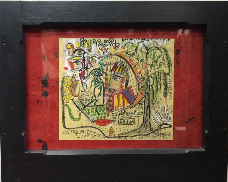 Xochiquetzal Peace Garden - 20”Wx16”H *Framed * by Diane Green