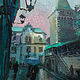 Watercolor Blue Night Wall Walk by Bernard Dick