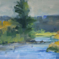 Colorado River, oil on canvas board, 14&quot; x 11&quot; by Susan Horn