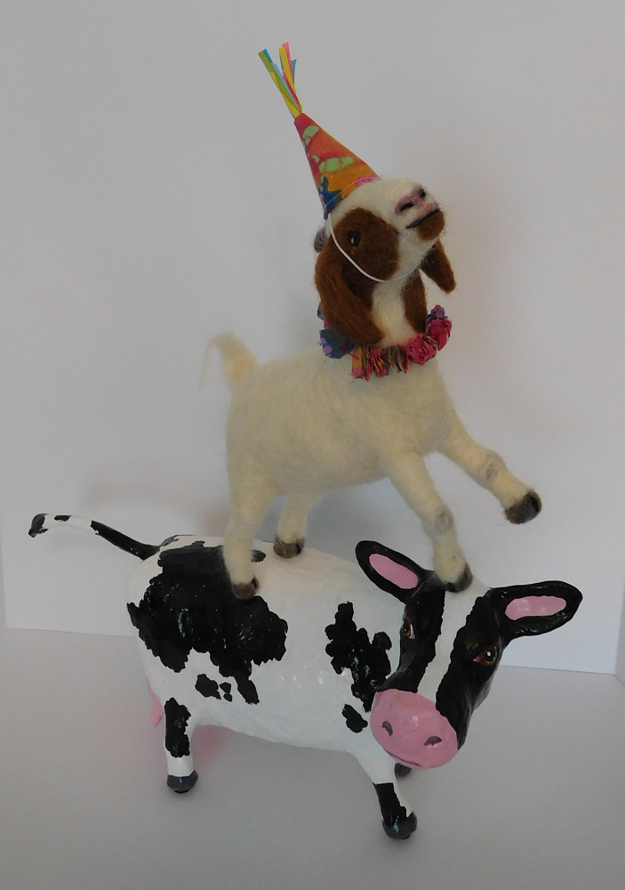 Sculpture Party Goat by Valerie Johnson