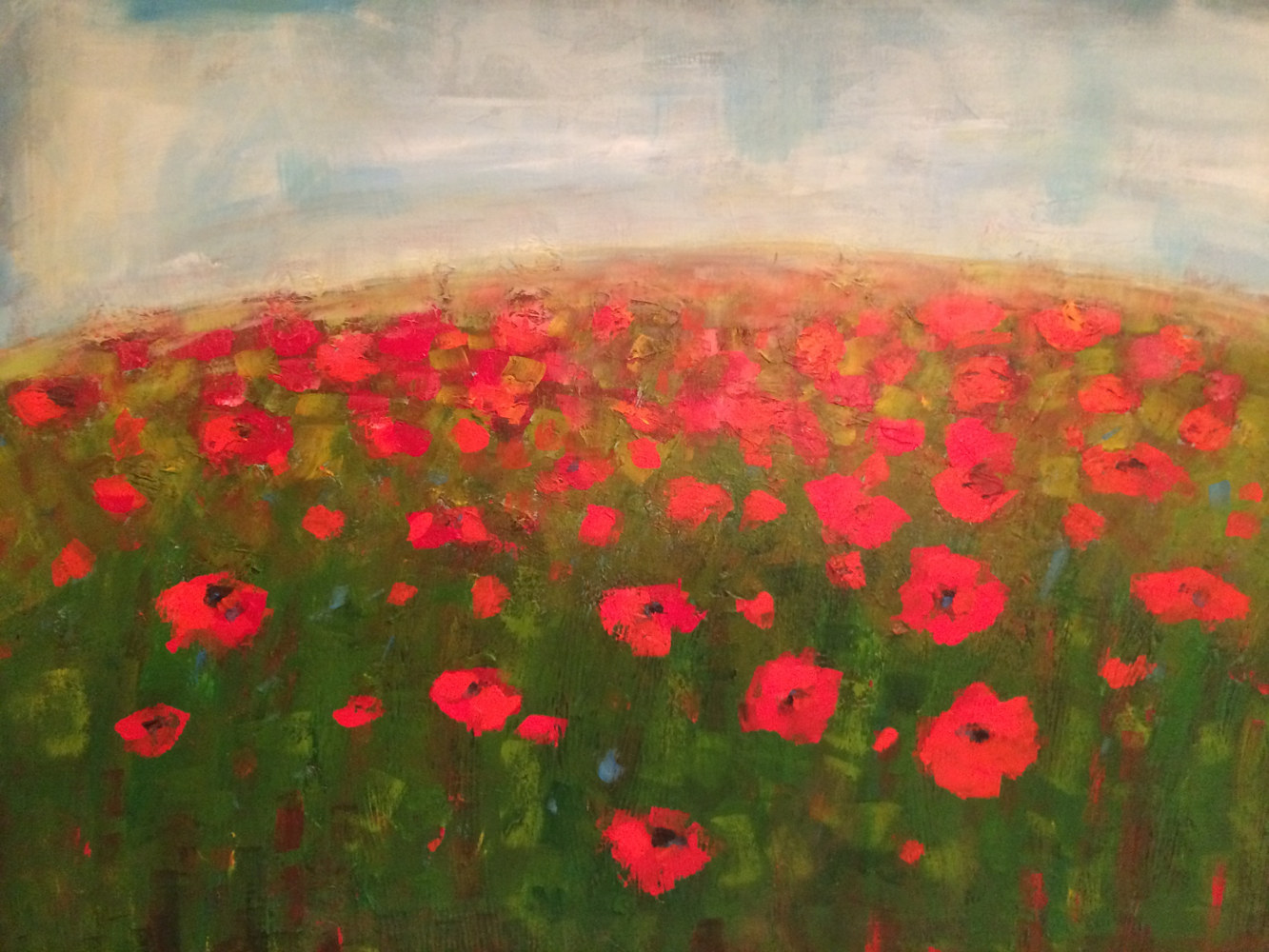 Acrylic painting Poppies II by Sally Adams