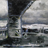 Oil painting Under the Fremont Bridge  - SOLD by William Sharp