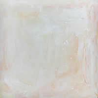 Mixed-media artwork Serenity in Peach by Sarah Trundle