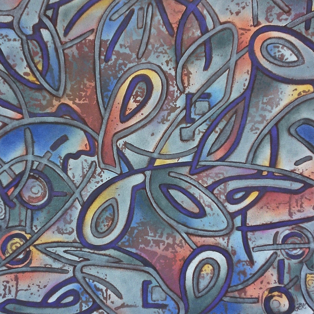 Painting Interwoven Paths, #1, Jeanie Auseon and Joyce Kwasnik by Jeanie Auseon