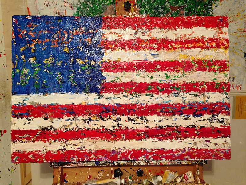 Acrylic painting unity flag by Jeffrey Newman