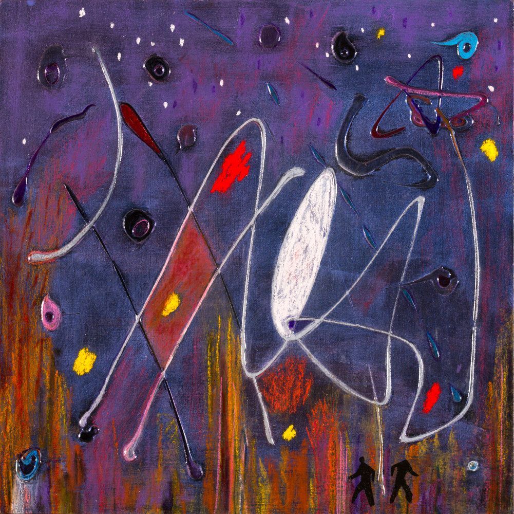 Acrylic painting Night Sky 12x12 inches  $495.00 by Edward Bock