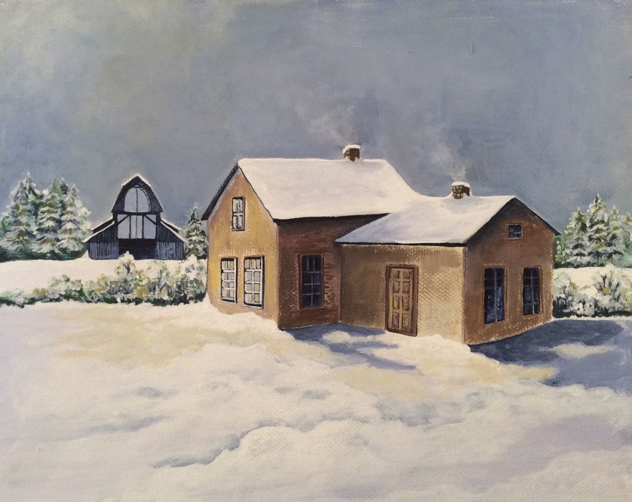 Acrylic painting Winter Morning by Melissa Kenyon Mcintyre