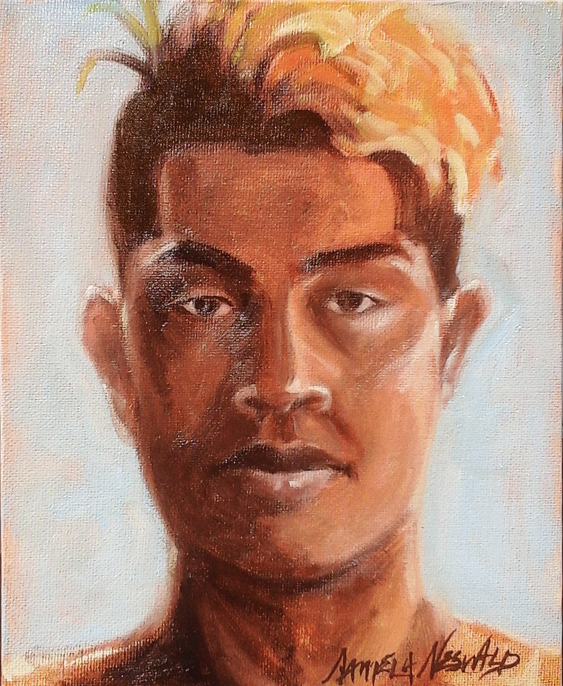 Oil painting Custom portrait 6x8 (Sample Higginio) by Pamela Neswald