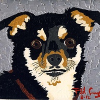 Acrylic painting Chico (silver) by Phil Cummings