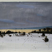 Acrylic painting Little Hedge at Dusk by Harry Stooshinoff