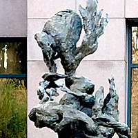 Observer; 6 foot bronze, Michener Art Museum, PA. by Jonathan  Hertzel