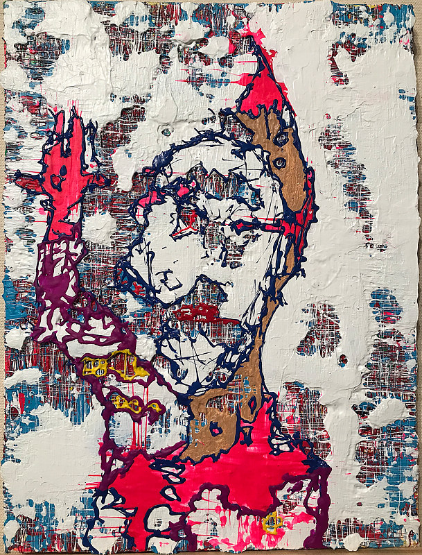 Acrylic painting cow&#039;salute by Jeffrey Newman