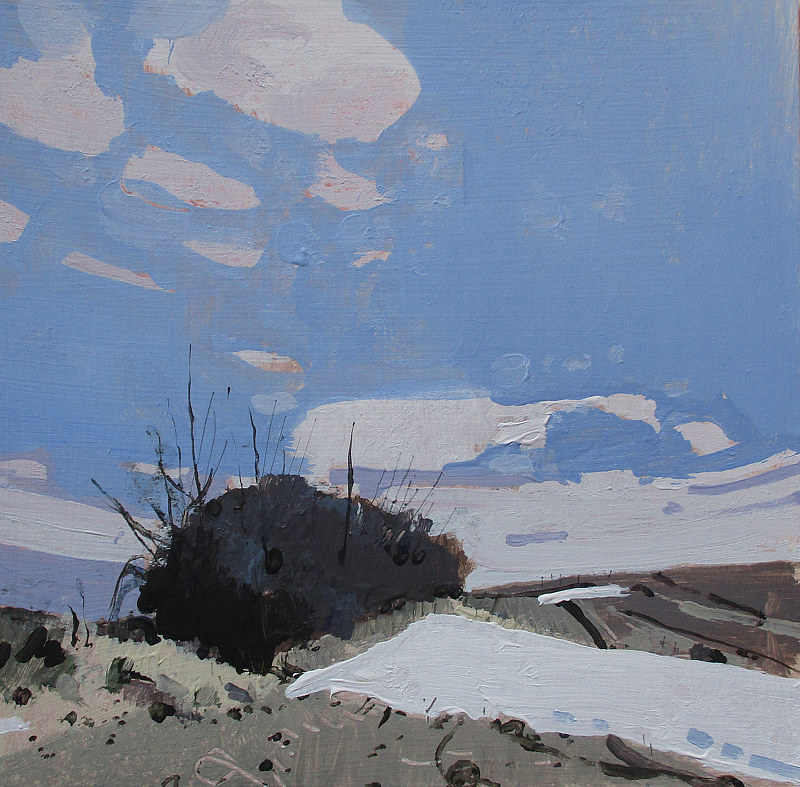 Acrylic painting Snow Patch, Little Stand by Harry Stooshinoff