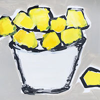 Acrylic painting Lemons in White Bowl II by Sarah Trundle