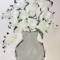 Acrylic painting Grey Vase by Sarah Trundle
