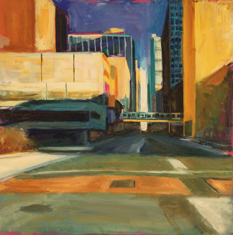 Oil painting MCC on Van Buren by Madeline Shea