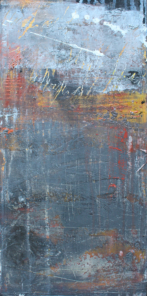 Acrylic painting Industrial Fragments 1 by Laura Springe