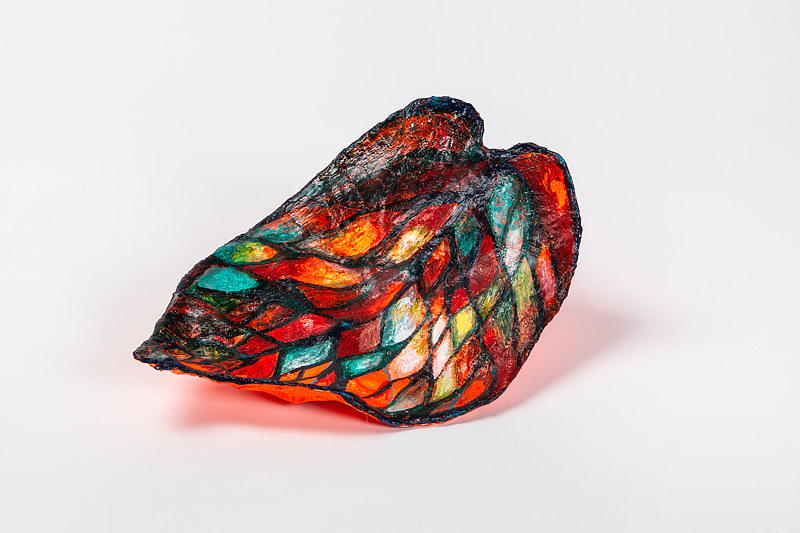Acrylic painting Bejewelled Leaf by Julie Gladstone