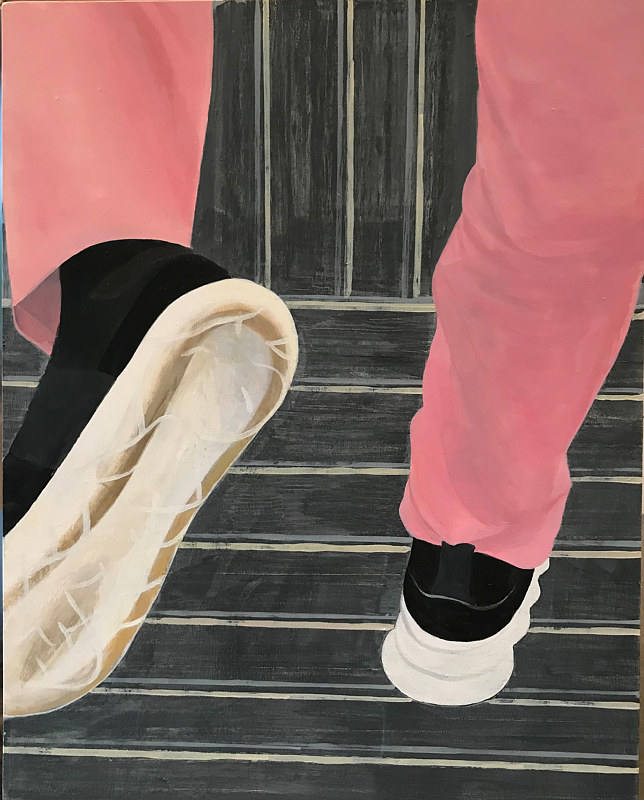 Acrylic painting &quot;Dennis walking&quot; by Brad Nuorala
