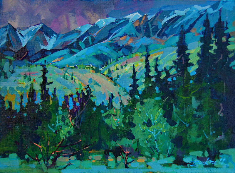 Light on the Foothills - Yohoo NP - Acrylic 12x16 2011 by Brian Buckrell